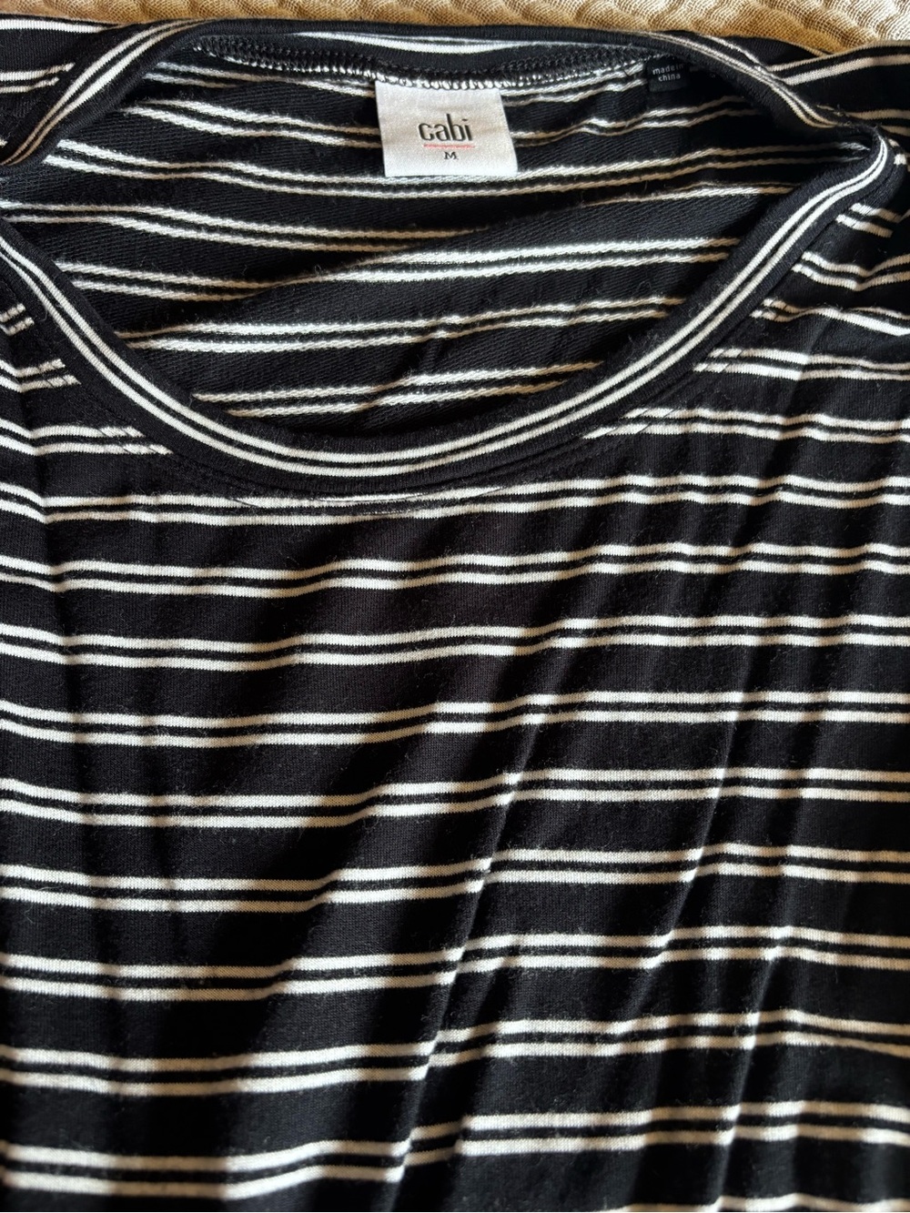 CAbi Black and White Striped Tee - Picture 3 of 3